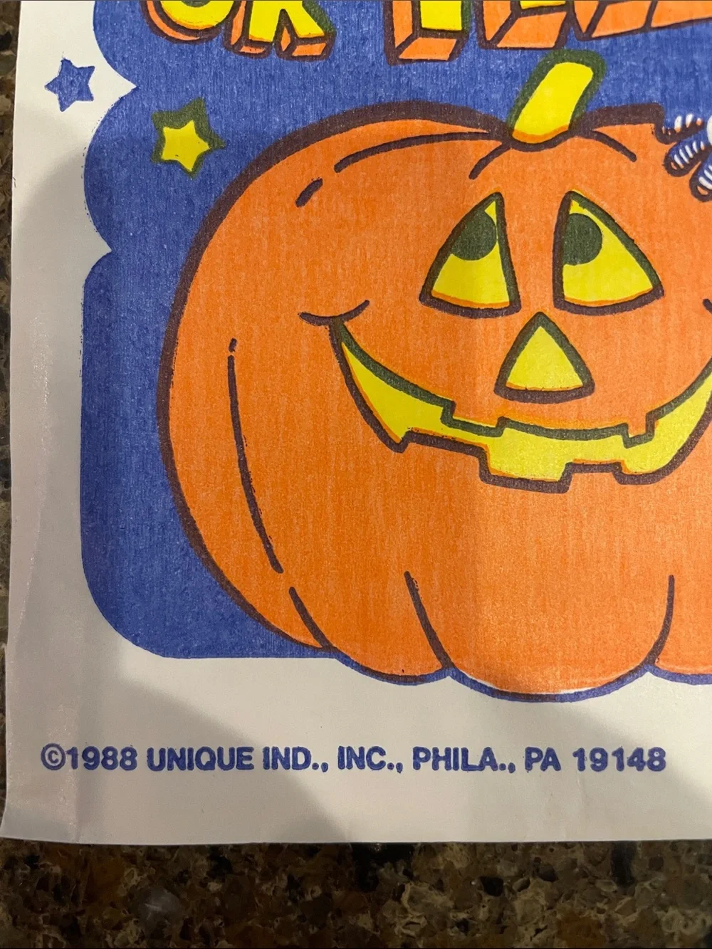 Vintage 1988 Unique Ind Halloween Trick or Treat Favor Bags Orange and Blue 13